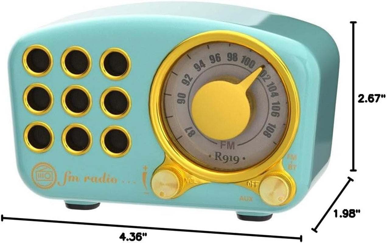 Retro Bluetooth Speaker, Vintage Radio-Greadio FM Radio with Old Fashioned Classic Style, Strong Bass Enhancement, Loud Volume, Bluetooth 5.0 Wireless Connection, TF Card and MP3 Player (Blue)