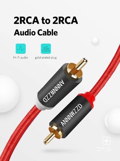 ANNNWZZD RCA Cables,Stereo Audio Cable 2 Male to 2 Male, for Amplifiers, Home Stereo Sound Systems,Speakers,Hi-Fi Systems 3M