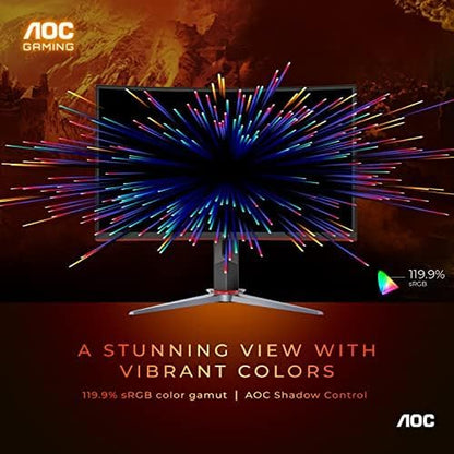 AOC C27G2Z 27-Inch Curved Frameless Ultra-Fast Gaming Monitor - FHD 1080P, 0.5ms Response Time, 240Hz Refresh Rate, FreeSync, HDMI/DP/VGA Connectivity, Height Adjustable, 3-Year Zero Dead Pixel Guarantee, Black