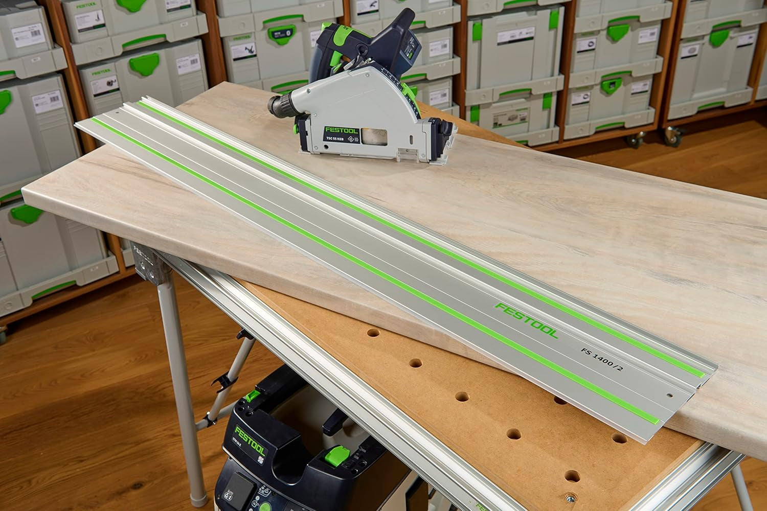 Aluminum Festool FS-1400/2 55" Guide Rail (1,400 Mm)