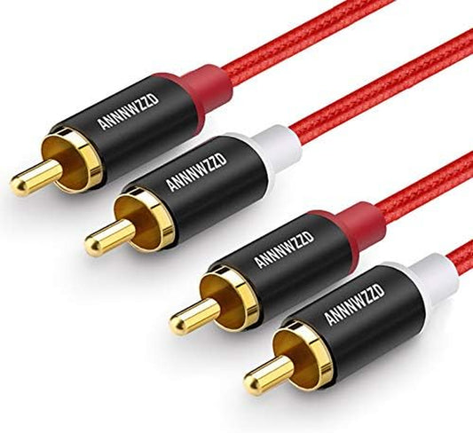 ANNNWZZD RCA Cables,Stereo Audio Cable 2 Male to 2 Male, for Amplifiers, Home Stereo Sound Systems,Speakers,Hi-Fi Systems 3M