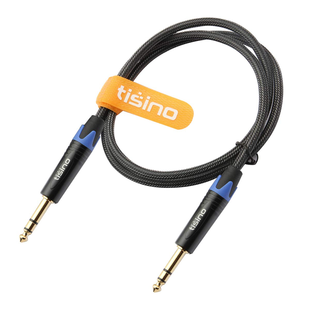 Tisino 1/4 Inch TRS Cable, Quarter Inch 1/4 TRS to TRS Balanced Stereo Audio Cable Male to Male Pro Interconnect Cable Guitar Cable, Nylon Braid - 3 FT