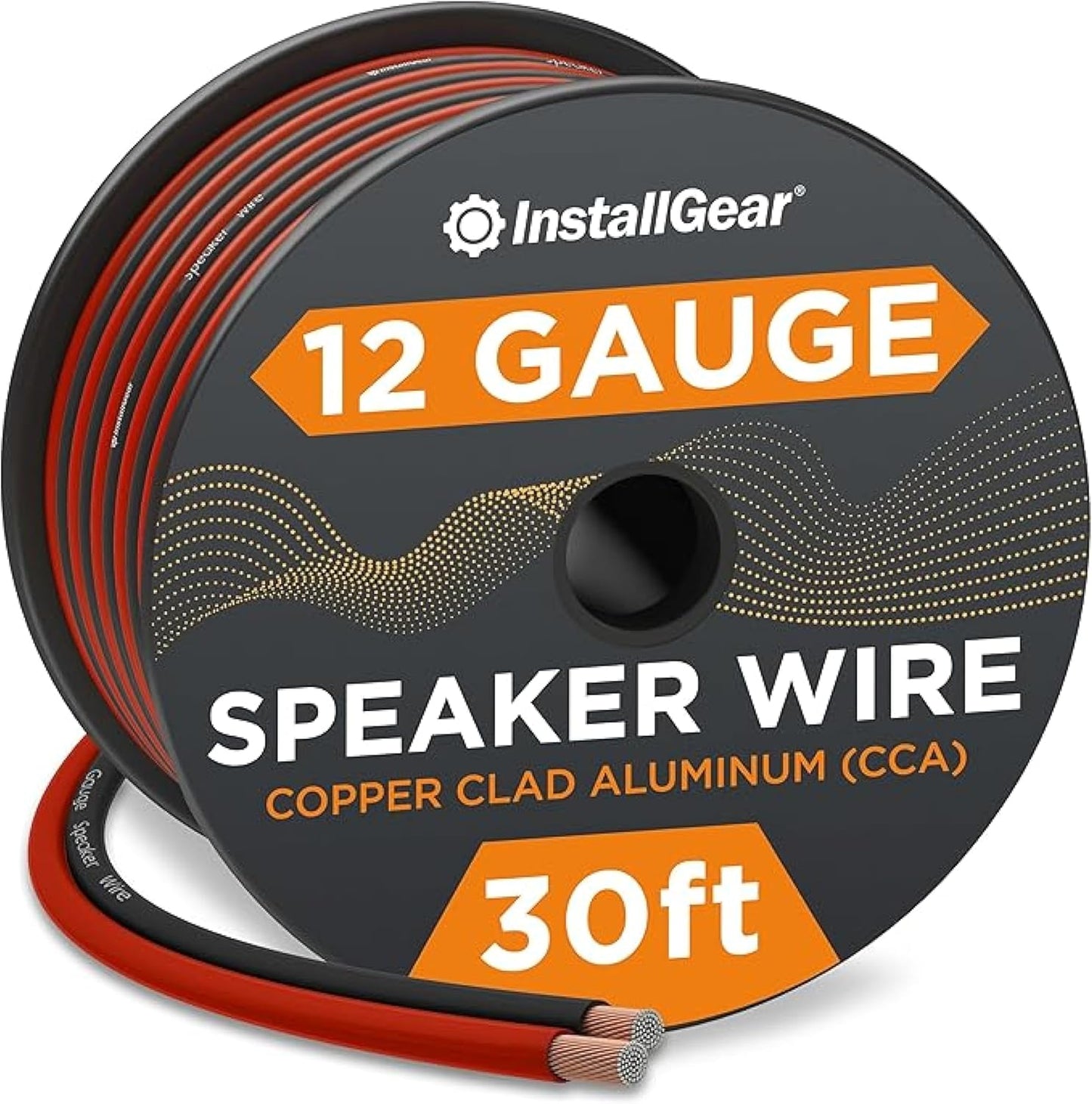 Installgear 12 Gauge AWG 30Ft Speaker Wire True Spec and Soft Touch Cable - Speaker Wire 12 Gauge - Red/Black (Great Use for Car Speakers Stereos, Home Theater Speakers, Surround Sound, Radio)