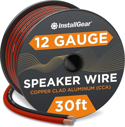 Installgear 12 Gauge AWG 30Ft Speaker Wire True Spec and Soft Touch Cable - Speaker Wire 12 Gauge - Red/Black (Great Use for Car Speakers Stereos, Home Theater Speakers, Surround Sound, Radio)