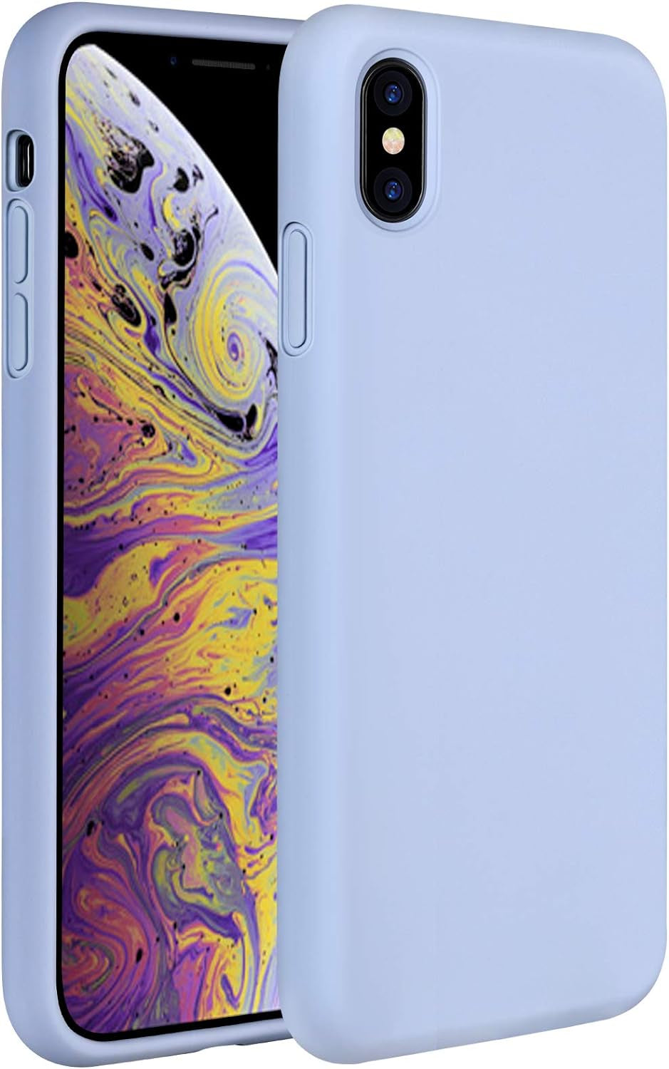 Miracase Liquid Silicone Case Compatible with Iphone Xs Max 6.5 Inch (2018), Gel Rubber Full Body Protection Shockproof Cover Case Drop Protection Case Purple