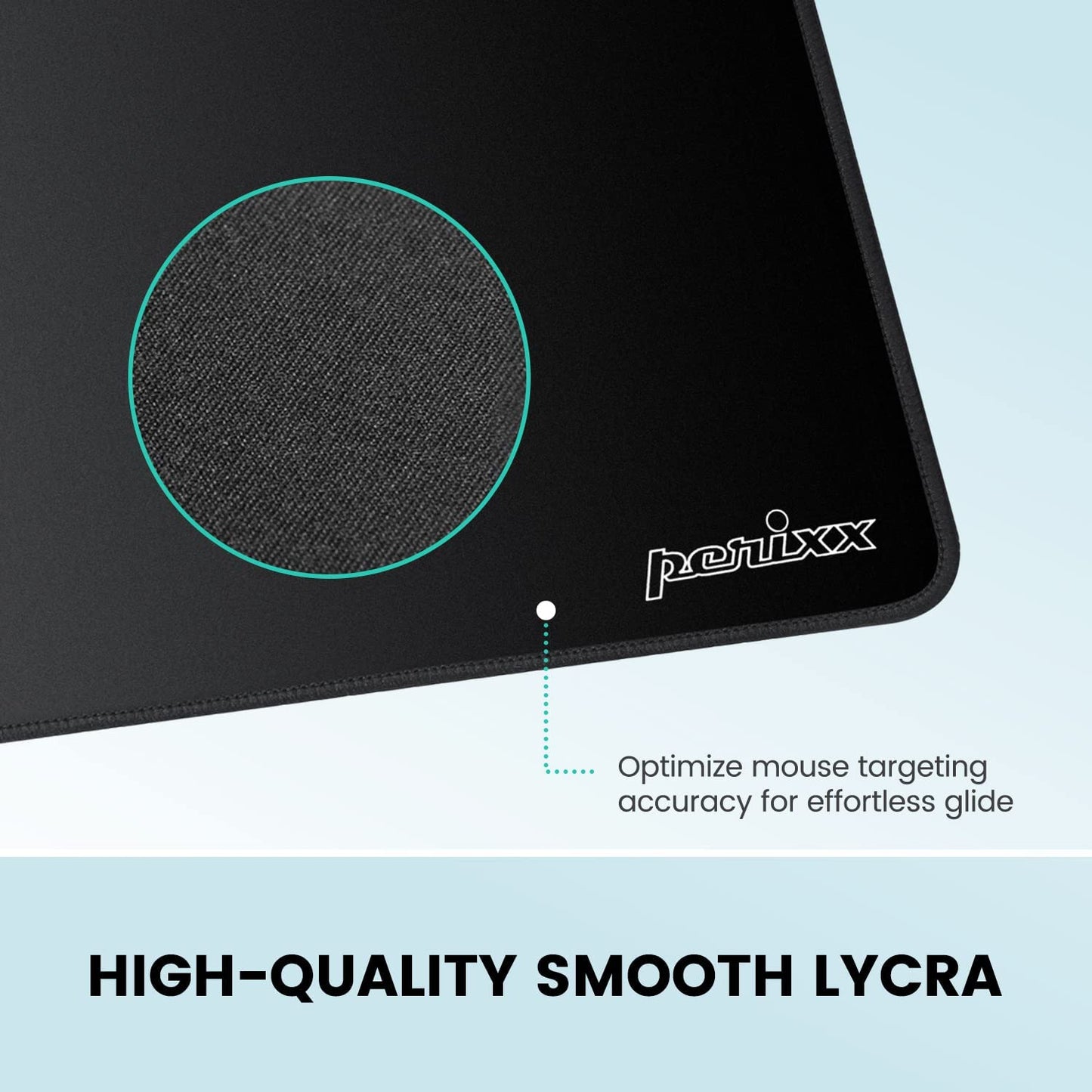 Perixx DX-1000M Waterproof Gaming Mouse Pad with Stitched Edge - Non-Slip Rubber Base Design for Laptop or Desktop Computer - M Size 9.84X8.27X0.08 Inches