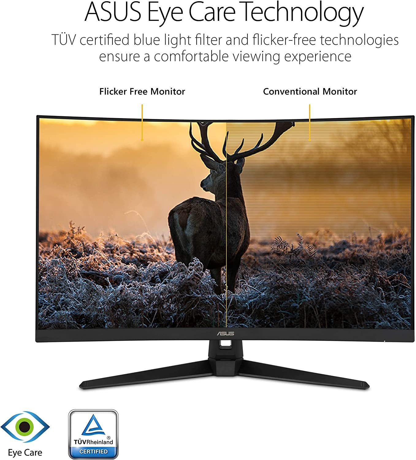 ASUS TUF Gaming VG328H1B 32-Inch Curved Monitor - 1080P Full HD, 165Hz (144Hz Supported), Extreme Low Motion Blur, Adaptive-Sync, FreeSync Premium, 1ms Response Time, Eye Care Technology, HDMI and D-Sub Connectivity