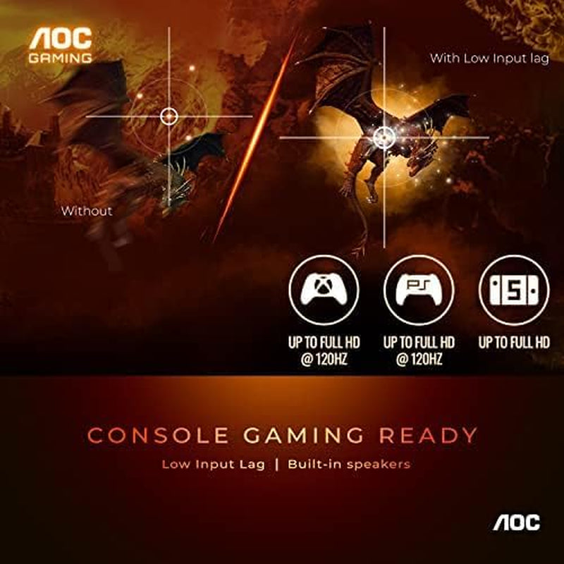 AOC C27G2Z 27-Inch Curved Frameless Ultra-Fast Gaming Monitor - FHD 1080P, 0.5ms Response Time, 240Hz Refresh Rate, FreeSync, HDMI/DP/VGA Connectivity, Height Adjustable, 3-Year Zero Dead Pixel Guarantee, Black