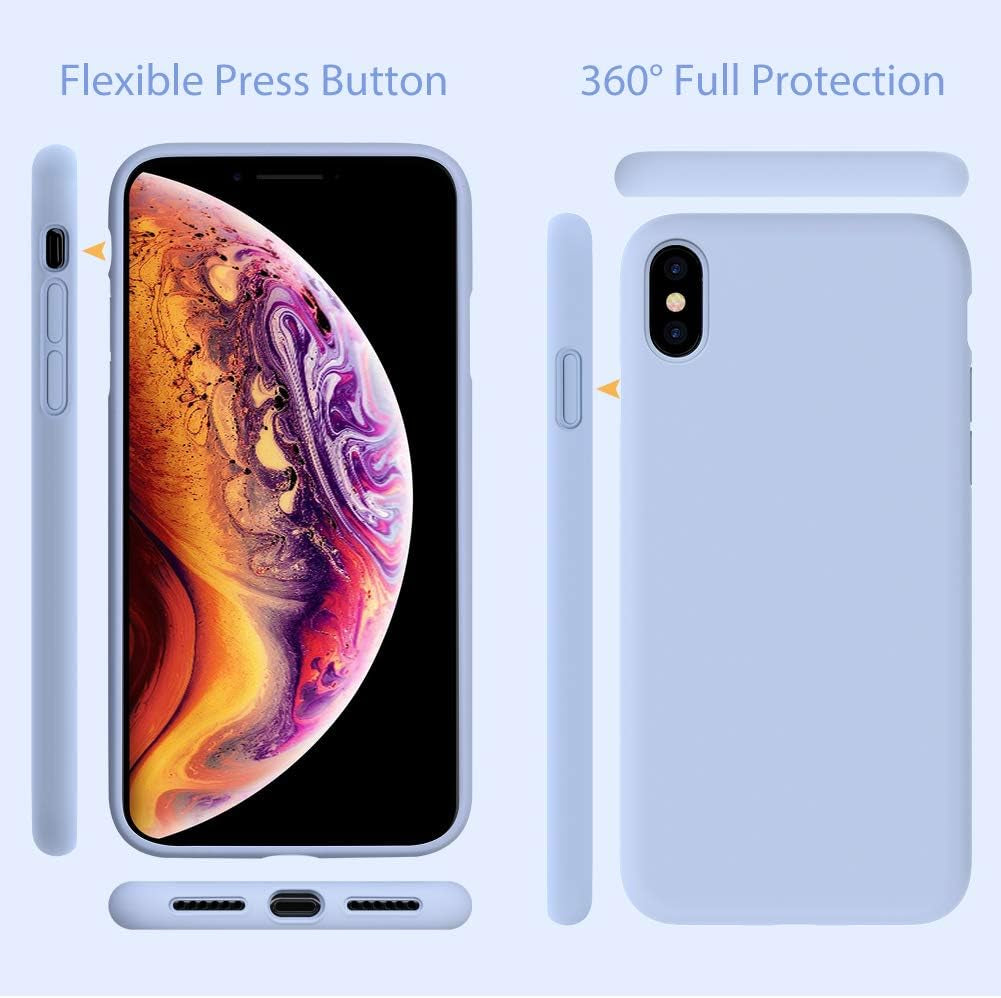 Miracase Liquid Silicone Case Compatible with Iphone Xs Max 6.5 Inch (2018), Gel Rubber Full Body Protection Shockproof Cover Case Drop Protection Case Purple