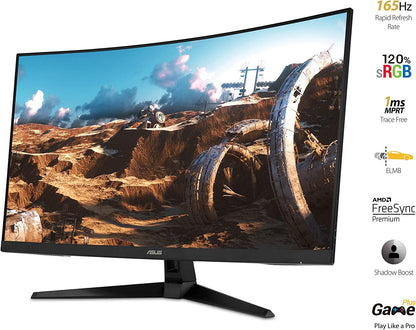 ASUS TUF Gaming VG328H1B 32-Inch Curved Monitor - 1080P Full HD, 165Hz (144Hz Supported), Extreme Low Motion Blur, Adaptive-Sync, FreeSync Premium, 1ms Response Time, Eye Care Technology, HDMI and D-Sub Connectivity