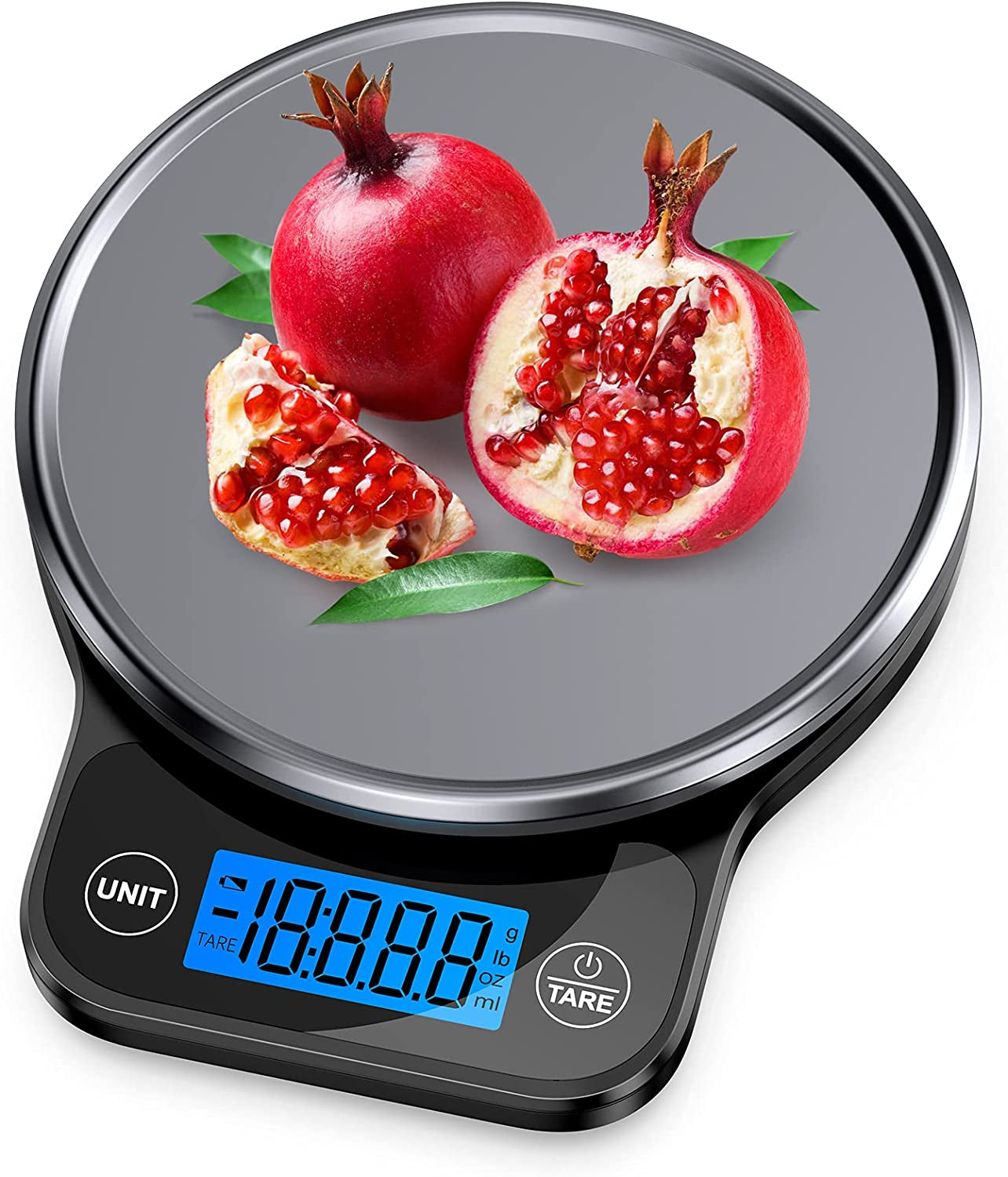 Nicewell Food Scale, Digital Kitchen Scale for Weight Loss and Cooking, Scale for Food Ounces and Grams, with Black Stainless Steel Platform and Large LCD Display